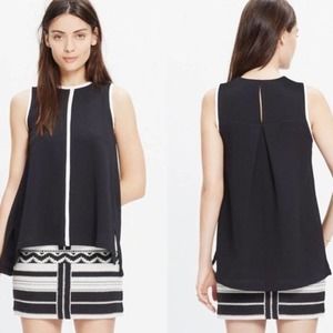 Madewell Tank Top Contrast Trim Crepe Canal M